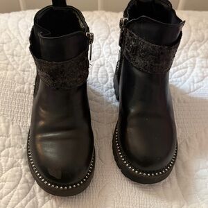 Black Ankle Boots with Silver Studs